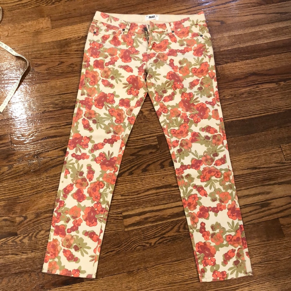 PAIGE SZ 29 floral jeans